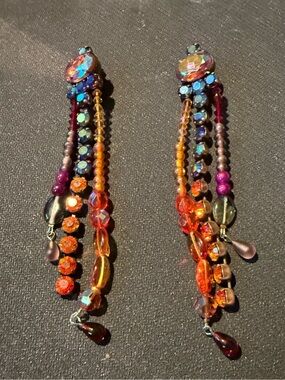 Joan Rivers Classics Collection Signed Clip-On Statement Duster Earrings